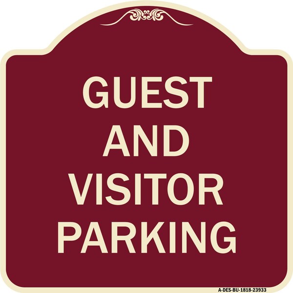 Signmission Guest and Visitor Parking Heavy-Gauge Aluminum Architectural Sign, 18" x 18", BU-1818-23933 A-DES-BU-1818-23933 - main